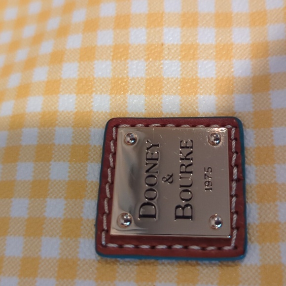 Dooney & Bourke Checkered Yellow & White Crossbody Bag - Picture 7 of 8